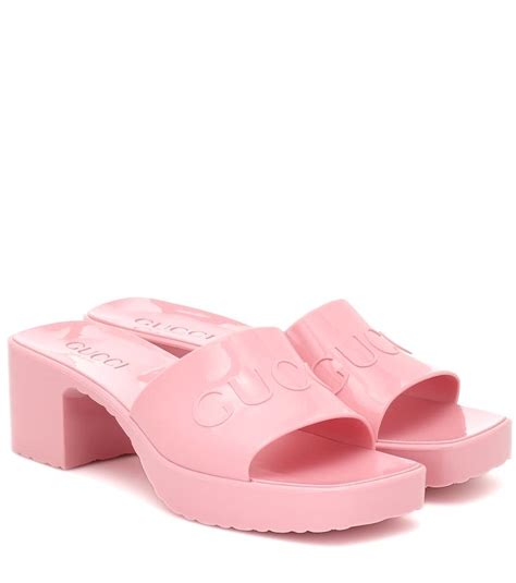 gucci clear rubber sandals|Gucci rubber platform sandals.